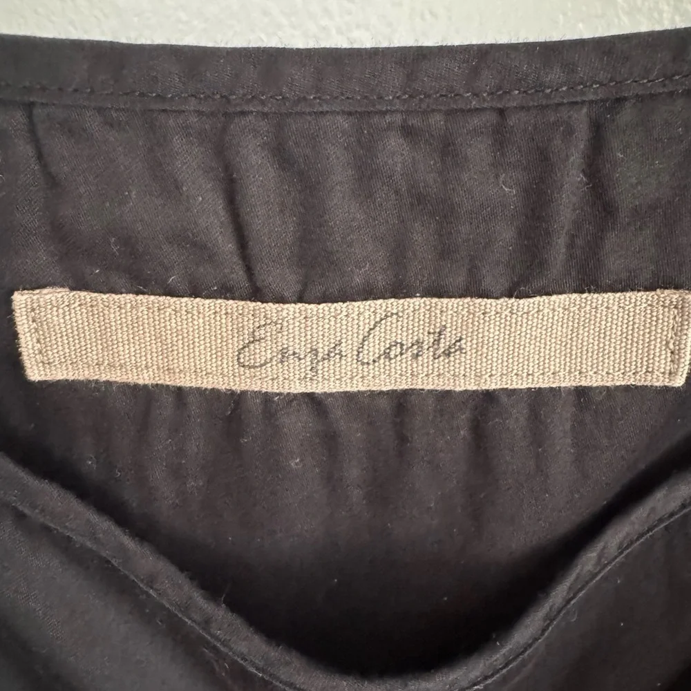 Enza Costa Black Tiered Cotton Midi Dress Size 1 (Small) Minimalist Spaghetti St - Picture 5 of 6